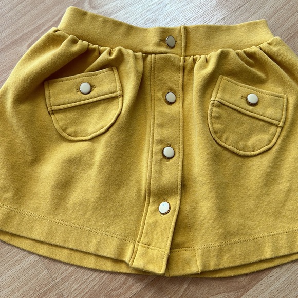 Janie and Jack Toddler Girls Mustard Yellow Skirt Pockets & Buttons Sz 2T - Picture 3 of 7
